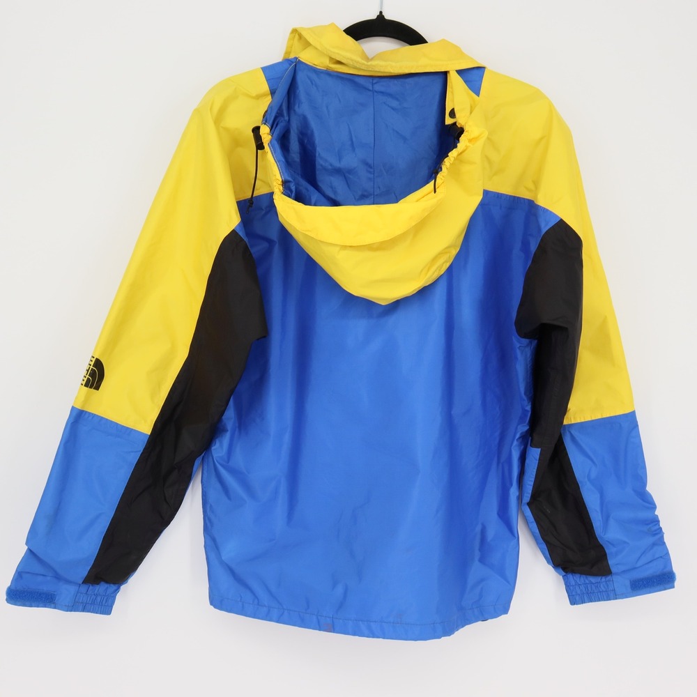 The North Face Vintage Gore-Tex Anorak Colorblock Jacket Mens XS Blue Yellow - Picture 2 of 12